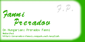 fanni preradov business card